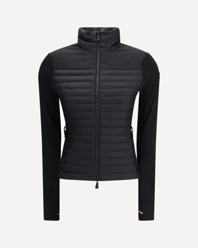 Moncler Padded Polartec Zip Sweatshirt In Black