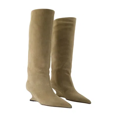 Paris Texas Nina 50 Boots  Leather Beige In Nude