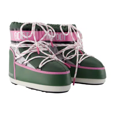 Moon Boot Icon Low Space Racing Ankle Boots  Synthetic Multicolor In Multi
