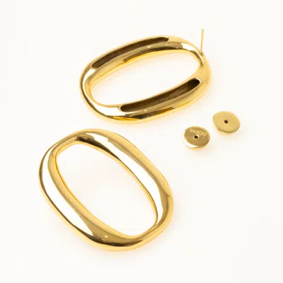Patou Oval-frame Earrings In Gold