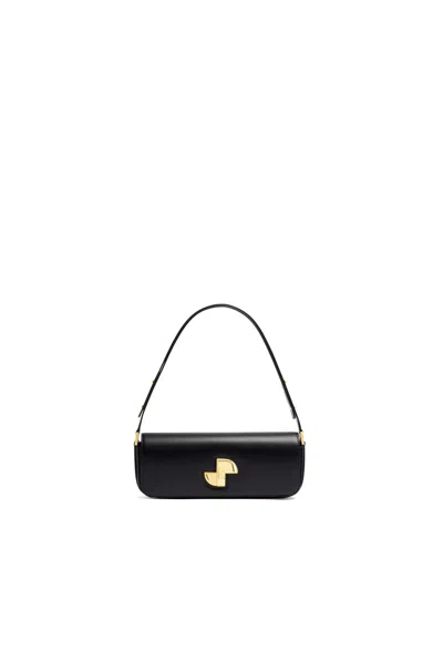 Patou Shoulder Bag With Structured Silhouette And Adjustable Strap In Black