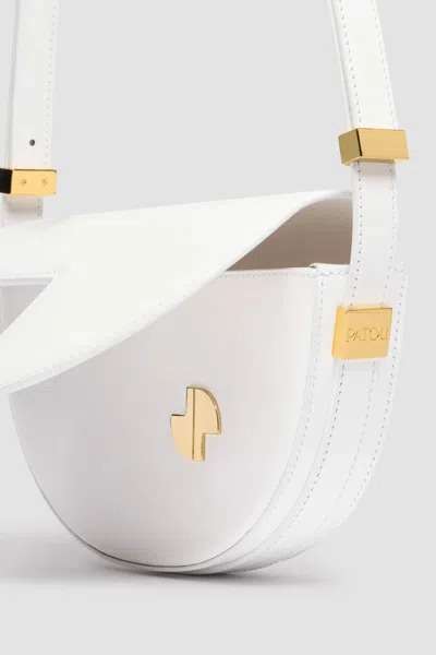 Patou Small Leather Shoulder Bag In White
