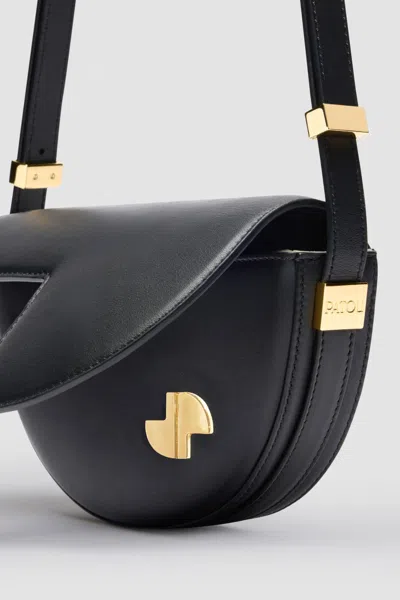 Patou Leather Shoulder Bag In Black