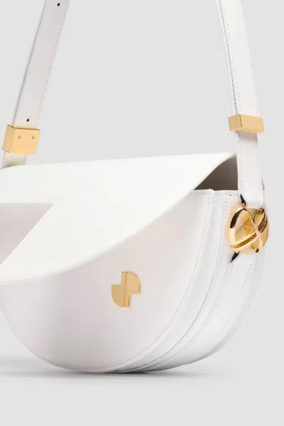 Patou Small Leather Shoulder Bag In White