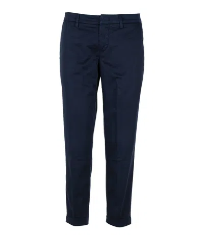 Fay Velvet Trousers In Blue