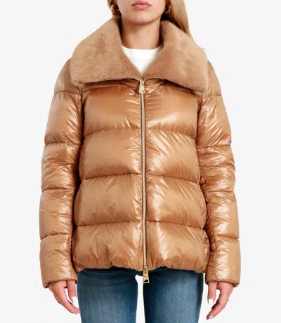 Herno Coats Camel In Brown