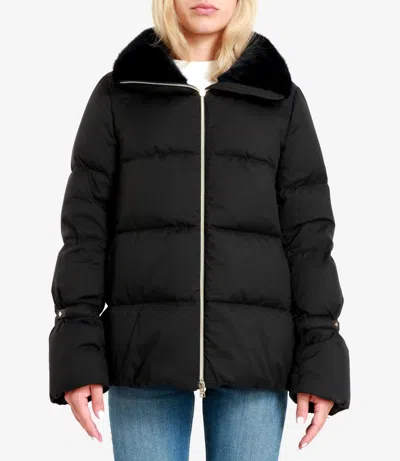 Herno Horizontal Quilted Down Polyester Down Jacket In Black