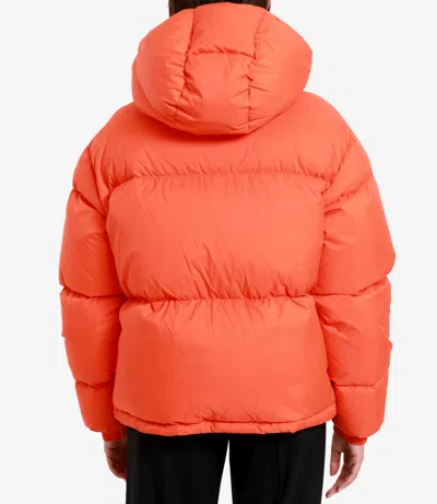 Msgm Logo-plaque Puffer Jacket In Orange