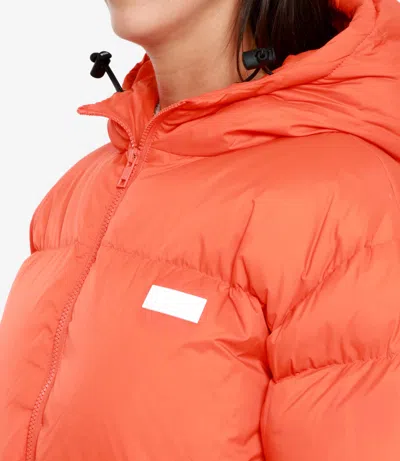 Msgm Logo-plaque Puffer Jacket In Orange