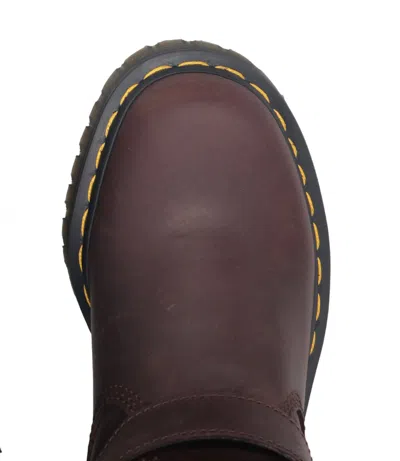 Dr. Martens Anistone Hi Burnished Waxy Pull Up Wp Woman Ankle Boots Dark Brown Size 7 Leather