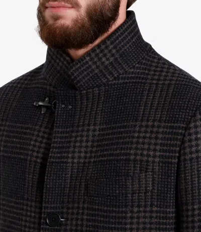 Fay Tartan Coat In Black