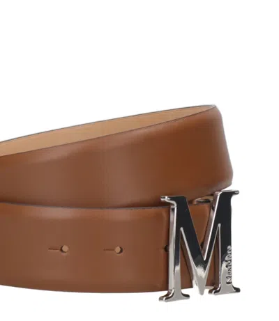 Max Mara Belts Leather Brown In Brown