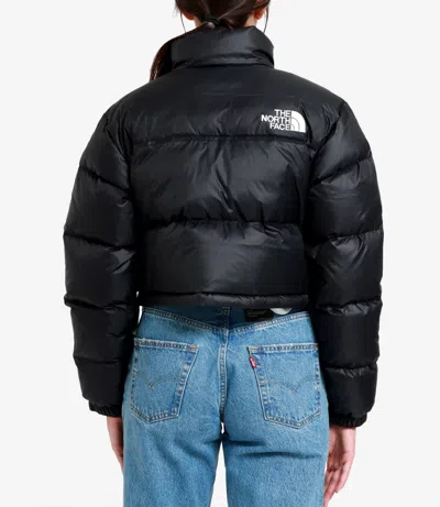 The North Face Black Padded Cropped Jacket In Black
