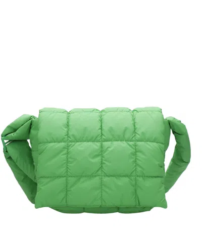 Veecollective Quilted Padded Shoulder Bag In Green