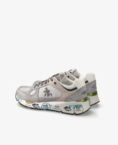 Premiata Low-profile Sneakers With Artistic Graphic Elements In Gray