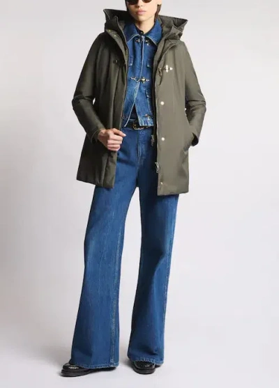 Fay Technical Toggle Coat In Green
