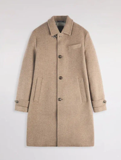 Fay Wool Coat With Hook And Multiple Pockets In Neutral