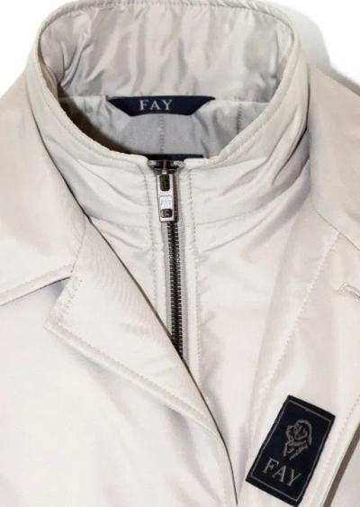 Fay Buttoned Collar Coat In Neutral