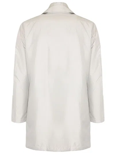 Fay Buttoned Collar Coat In Neutral