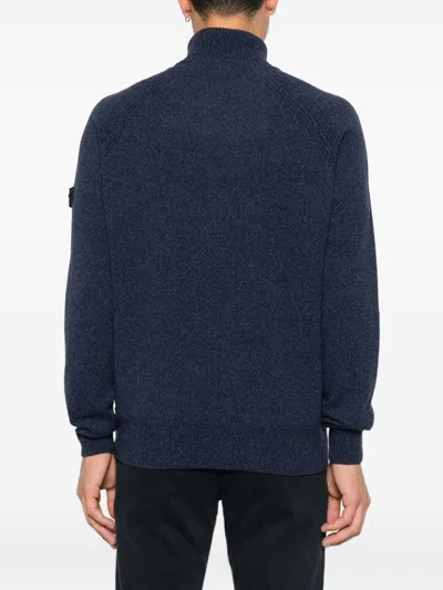 Peuterey Turtleneck Patch Sweater In Blue