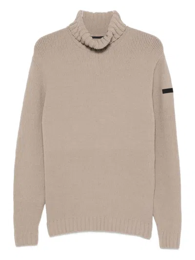 Rrd Rich Brown Knit Sweater With Ribbed Details In Brown