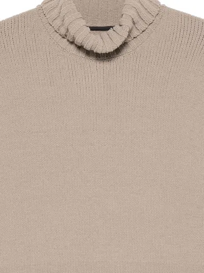 Rrd Rich Brown Knit Sweater With Ribbed Details In Brown
