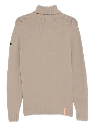 Rrd Rich Brown Knit Sweater With Ribbed Details In Brown