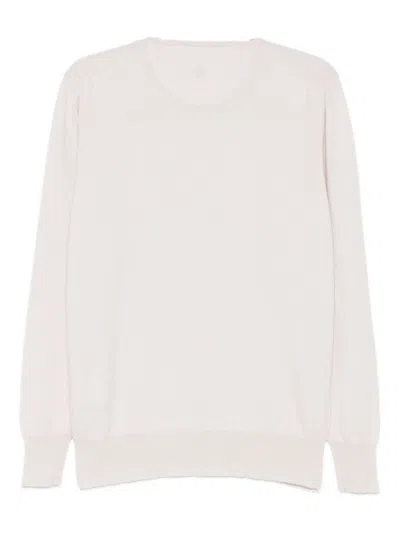 Lardini Minimalist Knit Sweater With Timeless Silhouette In White