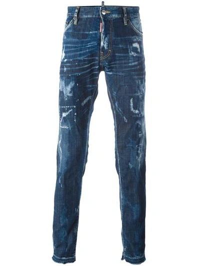 Dsquared2 17.5cm Slim Fit Stretch Denim Jeans In Blue