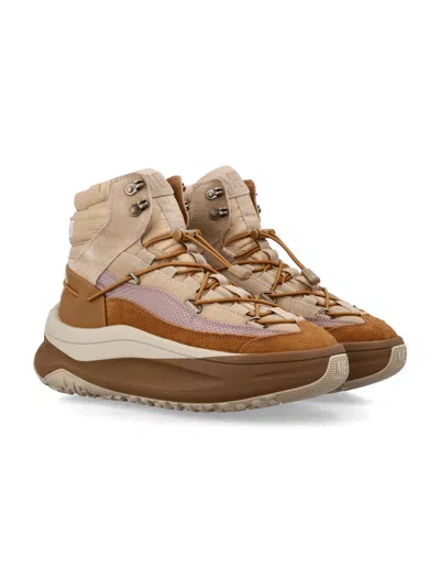 Moon Boot Moon247 Brown And Beige Xlace Mid Sneakers In Brown