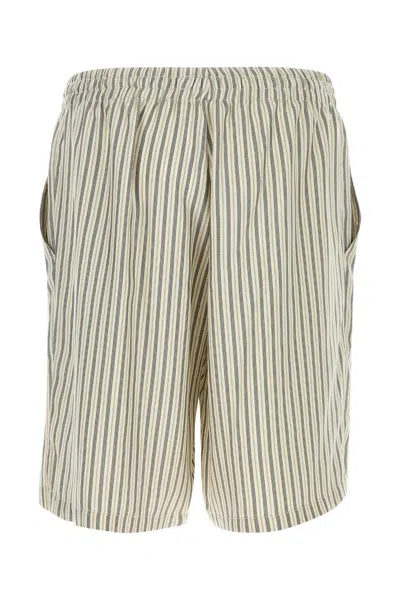 Le Kasha Embroidered Silk Bermuda Shorts With Elastic Waistband In Multi