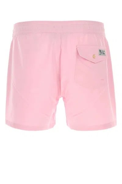 Polo Ralph Lauren Pink Stretch Polyester Swimming Shorts In Multi