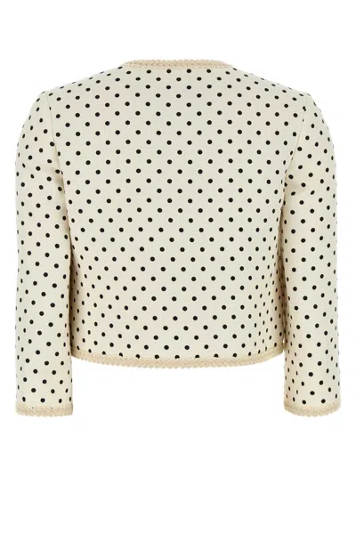 Valentino Supergran Polka Dot Printed Blazer In White