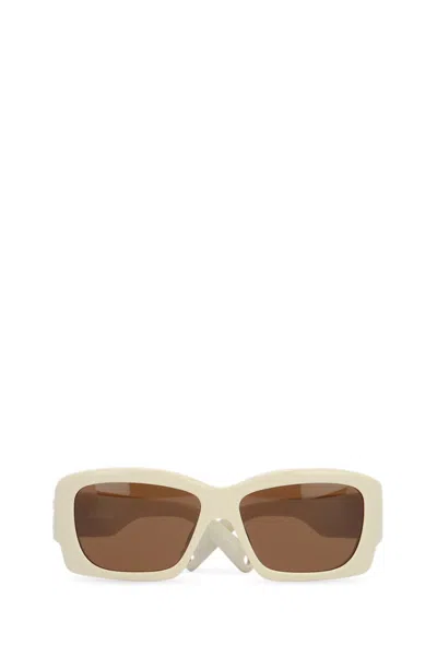Jacquemus Light Beige Rectangular Sunglasses In Neutral