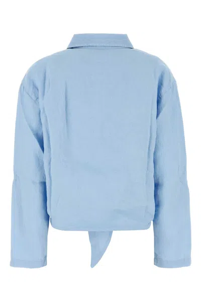 Lois Light Blue Linen Shirt In Blue