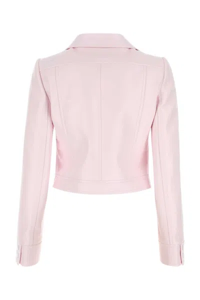 Courrèges Textured Vinyl Crop Jacket In Pink