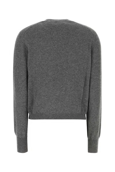 Ferragamo Dark Grey Stretch Cashmere Blend Cardigan In Gray