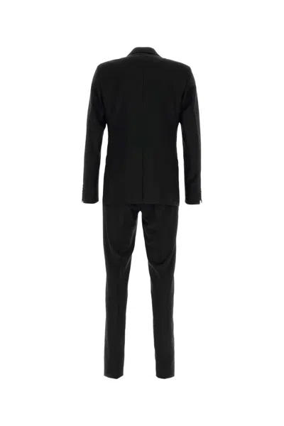 Prada Wool Blend Suit Notch Lapel Design In Black