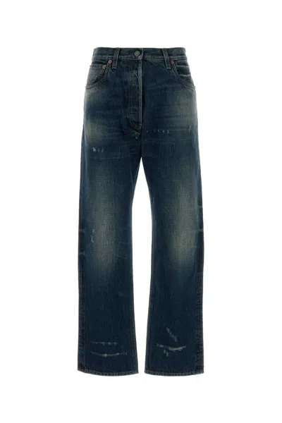 Prada Vintage-wash Straight-leg Jeans Size 26 In Blue