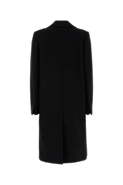 Sportmax Tailored Wool Coat With Back Vent And Pockets In Black