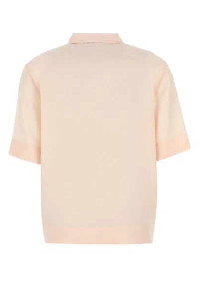 Fendi Embroidered Silk Shirt In Pink