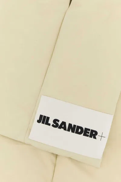 Jil Sander Cream Cotton Scarf In Yellow