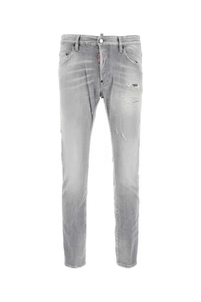 Dsquared2 Dsquared Grey Stretch Denim Skater Jeans In Gray