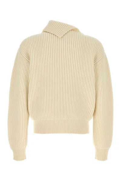 Jil Sander Ivory Wool Sweater In White