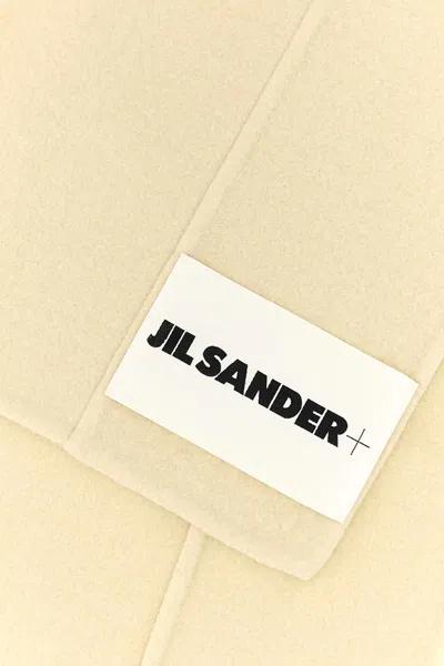 Jil Sander Cream Wool Scarf In Neutral