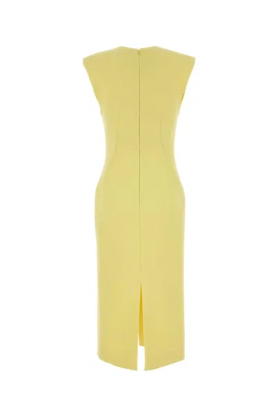 Givenchy Midi Dress With Front Slit And V-neckline In Yellow