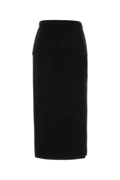 Valentino Garavani Black Wool Skirt In Black