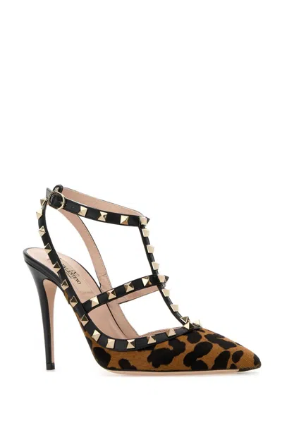 Valentino Garavani Printed Calf Hair Rockstud Pumps In Multi