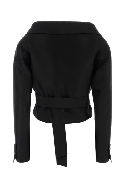 Dsquared2 Tailored Wool Blend Opera Style Blazer In Black