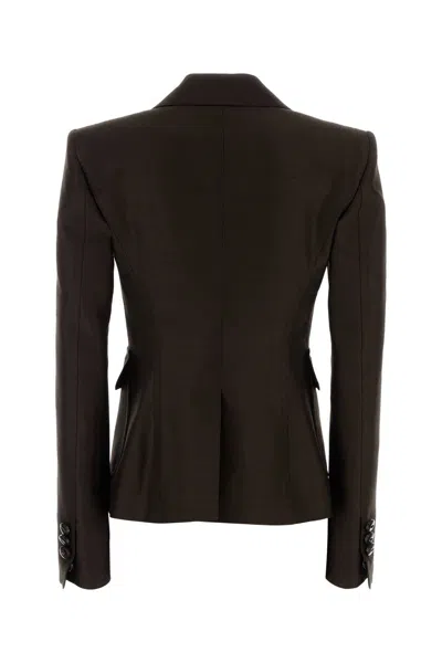 Dsquared2 Dsquared Women Chocolate Wool Blend Bianca Blazer In Brown